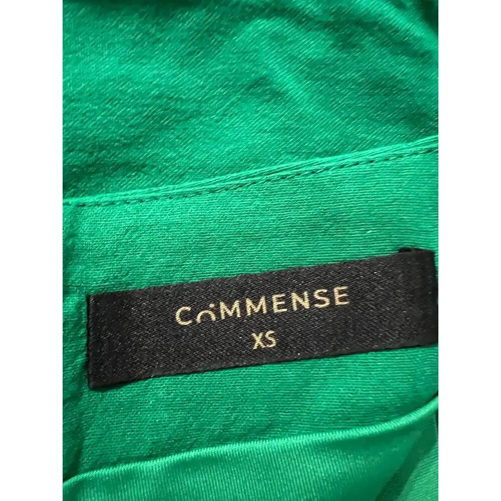 Commense XS Cotton Floral Embroidered Crop Top Mini Skirt Two Piece Set Green